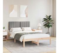 vidaXL Estructura de Cama con Cabecera Tapizada Gris Claro, Dormitorio, Rectangular, Moderno, Duradero, Diseño Elegante para Espacios contemporáneos, Comodidad se Encuentra con funcionalidad en estil