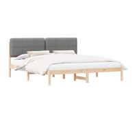 vidaXL Estructura de Cama con Cabecera Tapizada Gris Claro, Dormitorio, Rectangular, Mueble Moderno, Duradero, Estilo Espacioso, Comodidad acogedora y Diseño Elegante