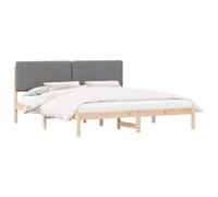 vidaXL Estructura de Cama con Cabecera Tapizada Gris Claro, Dormitorio, Rectangular, Muebles Modernos para Espacios Elegantes, Decoración Estilosa, Diseños Versátiles para Cada Necesidad de Habitació