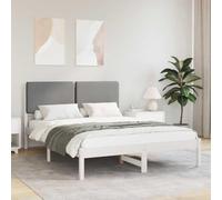 vidaXL Estructura de Cama con Cabecera Tapizada Gris Claro, Dormitorio, Rectangular, Muebles Modernos para Espacios Elegantes, Decoración Estilosa, Diseños Versátiles para Cada Necesidad de Habitació