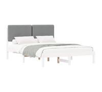 vidaXL Estructura de Cama con Cabecera Tapizada Gris Claro, Dormitorio, Rectangular, Muebles Modernos para Espacios Elegantes, Decoración Estilosa, Diseños Versátiles para Cada Necesidad de Habitació