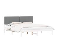 vidaXL Estructura de Cama con Cabecera Tapizada Gris Claro, Dormitorio, Rectangular, Muebles Modernos para Espacios Elegantes, Decoración Estilosa, Diseños Versátiles para Cada Necesidad de Habitació