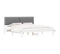 vidaXL Estructura de Cama con Cabecera Tapizada Gris Claro, Dormitorio, Rectangular, Muebles Modernos y duraderos para la Vida Actual, diseño Estiloso, cómodo, disposición versátil