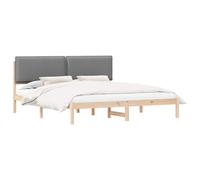vidaXL Estructura de Cama con Cabecera Tapizada Gris Claro, Dormitorio, Rectangular, Muebles Modernos y duraderos para la Vida Actual, diseño Estiloso, cómodo, disposición versátil