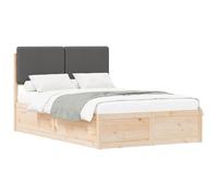 vidaXL Estructura de cama con cabecera tapizada, gris oscuro – moderno y duradero