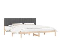 vidaXL Estructura de Cama con Cabecera Tapizada Gris Oscuro, Dormitorio, Rectangular, Moderno, Duradero, Diseño Elegante para Espacios contemporáneos, Comodidad se Encuentra con funcionalidad en esti