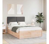 vidaXL Estructura de Cama con Cabecera Tapizada Gris Oscuro, Dormitorio, Rectangular, Moderno, Duradero, Diseño Que Mejora la Comodidad y el Estilo, para Espacios de Vida Contemporáneos