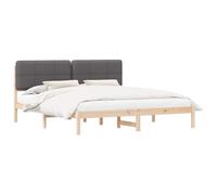 vidaXL Estructura de Cama con Cabecera Tapizada Gris Oscuro, Dormitorio, Rectangular, Mueble Moderno, Duradero, Estilo Espacioso, Comodidad acogedora y Diseño Elegante