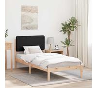 vidaXL Estructura de Cama con Cabecera Tapizada Negro 100 x 200 cm, Dormitorio, Rectangular, Muebles Modernos para Espacios Elegantes, Decoración Estilosa, Diseños Versátiles para Cada Necesidad de H