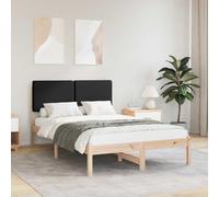 vidaXL Estructura de Cama con Cabecera Tapizada Negro 120 x 190 cm, Dormitorio, Rectangular, Muebles Modernos para Espacios Elegantes, Decoración Estilosa, Diseños Versátiles para Cada Necesidad de H