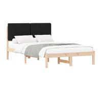vidaXL Estructura de Cama con Cabecera Tapizada Negro 120 x 190 cm, Dormitorio, Rectangular, Muebles Modernos para Espacios Elegantes, Decoración Estilosa, Diseños Versátiles para Cada Necesidad de H