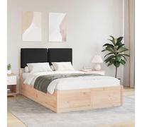 vidaXL Estructura de Cama con Cabecera Tapizada Negro 120 x 200 cm, Dormitorio, Rectangular, Moderno, Diseño Duradero para una Vida Estilosa, Muebles Perfectamente Fabricados, Soluciones de Ahorro de