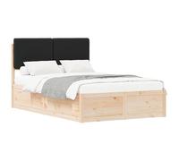 vidaXL Estructura de Cama con Cabecera Tapizada Negro 120 x 200 cm, Dormitorio, Rectangular, Moderno, Duradero, Diseño Que Mejora la Comodidad y el Estilo, para Espacios de Vida Contemporáneos