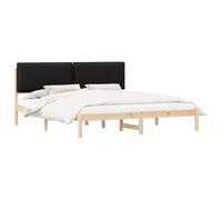 vidaXL Estructura de Cama con Cabecera Tapizada Negro 200 x 200 cm, Dormitorio, Rectangular, Muebles Modernos y duraderos para la Vida Actual, diseño Estiloso, cómodo, disposición versátil