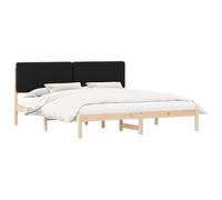 vidaXL Estructura de Cama con Cabecera Tapizada Negro 200 x 200 cm, Dormitorio, Rectangular, Muebles Modernos para Espacios Elegantes, Decoración Estilosa, Diseños Versátiles para Cada Necesidad de H