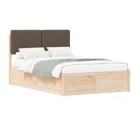 vidaXL Estructura de Cama con Cabecera Tapizada Taupé 120 x 200 cm, Dormitorio, Rectangular, Moderno, Duradero, Diseño Que Mejora la Comodidad y el Estilo, para Espacios de Vida Contemporáneos