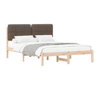 vidaXL Estructura de Cama con Cabecera Tapizada Taupé 160 x 200 cm, Dormitorio, Rectangular, Mueble Moderno, Duradero, Estilo Espacioso, Comodidad acogedora y Diseño Elegante