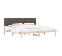 vidaXL Estructura de Cama con Cabecera Tapizada Taupé 200 x 200 cm, Dormitorio, Rectangular, Moderno, Duradero, Diseño Elegante para Espacios contemporáneos, Comodidad se Encuentra con funcionalidad