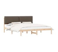vidaXL Estructura de Cama con Cabecera Tapizada Taupé 200 x 200 cm, Dormitorio, Rectangular, Muebles Modernos y duraderos para la Vida Actual, diseño Estiloso, cómodo, disposición versátil