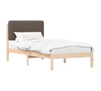 vidaXL Estructura de Cama con Cabecera Tapizada Taupé 90 x 190 cm, Dormitorio, Rectangular, Mueble Moderno, Duradero, Estilo Espacioso, Comodidad acogedora y Diseño Elegante