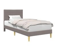 vidaXL Estructura de Cama con cabecera Taupé 100 x 200 cm Tela, Marco de Cama Moderno, diseño Rectangular, Elegante mobiliario para el hogar, instalación tapizada Chic, solución de sueño con Estilo,