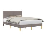 vidaXL Estructura de Cama con cabecera Taupé 120 x 190 cm Tela, Marco de Cama Moderno, diseño Rectangular, Elegante mobiliario para el hogar, instalación tapizada Chic, solución de sueño con Estilo,