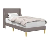 vidaXL Estructura de Cama con cabecera Taupé 90 x 200 cm Tela, Elegante Marco de Cama Moderno, Muebles de Tela Rectangular, sofisticación en el Dormitorio, diseño Minimalista y Durable, soluciones qu
