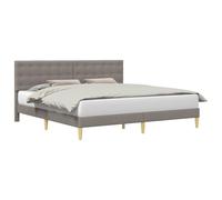 vidaXL Estructura de Cama con cabecera Topo 200 x 200 cm Tela, Marco de Cama Moderno y Minimalista con Cabecero Tapizado, Diseño Chic para Sueños Cómodos y Estilo Funcional en Habitaciones Urbanas