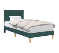 vidaXL Estructura de Cama con cabecera Verde Oscuro 90 x 190 cm Tela, Marco de Cama Moderno, diseño Rectangular, Elegante mobiliario para el hogar, instalación tapizada Chic, solución de sueño con es