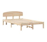 vidaXL Estructura de Cama con cabecero 135x190 cm de Madera Maciza de Pino