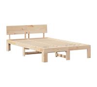 vidaXL Estructura de Cama con Cabecero 140x190 cm Madera Maciza de Pino