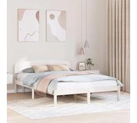 vidaXL Estructura de Cama con Cabecero Blanca 160x200 cm Madera Maciza de Pino