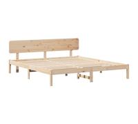 vidaXL Estructura de Cama con Cabecero 180 x 200 cm de Madera de Pino, Super Resistente, Estilo Minimalista, Mueble para Dormitorio Compacto, Plataforma para Adultos, Elegante y Duradero