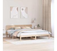 vidaXL Estructura de Cama con Cabecero 180 x 200 cm de Madera de Pino, Super Resistente, Estilo Minimalista, Mueble para Dormitorio Compacto, Plataforma para Adultos, Elegante y Duradero