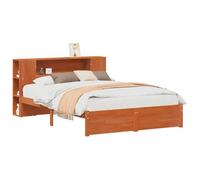 vidaXL Estructura de Cama con Cabecero de Almacenamiento Marrón Cera, Cama Minimalista Estilosa, Marco Moderno Duradero, Solución de Almacenamiento Organizada para el Dormitorio, Diseño Chic para el