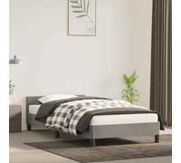 vidaXL Estructura de Cama con Cabecero Dormitorio Marco Base Soporte Tapizada Adorno Decoración Habitación Terciopelo Gris Claro 100x200cm