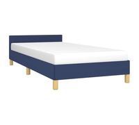 vidaXL Estructura de Cama con Cabecero Dormitorio Tapizado Sala Salón Estar Marco Habitación Adorno Decoración Soporte Tela Azul 80x200 cm
