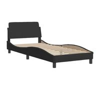 vidaXL Estructura de Cama con Cabecero, Somier para Colchón, Armazón Base de Cama, Mueble Tapizado para Dormitorio, Terciopelo Negro 90x190 cm