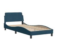 vidaXL Estructura de Cama con cabecero Dover Terciopelo Azul 90x190 cm