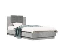 vidaXL Estructura de Cama con cabecero Gris Hormigón 80 x 200 cm,