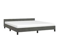 vidaXL Estructura de cama con cabecero gris oscuro 180 x 200 cm terciopelo