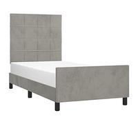 vidaXL Estructura de Cama con Cabecero Individual Somier Tapizado Dormitorio Habitación Muebles Cuarto Descanso Terciopelo Gris Claro 100x200cm