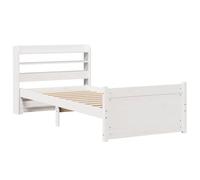 vidaXL Estructura de Cama con cabecero Madera de Pino Blanca 90x200 cm, Estructura de Cama de Madera, Base de Cama, Cama de Plataforma