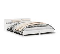 vidaXL Estructura de Cama con cabecero Madera de Pino Blanco 150x200cm, Muebles de Dormitorio, somier, Marco de Cama, Cama, Base de Cama