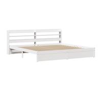 vidaXL Estructura de Cama con cabecero Madera de Pino Blanco 200x200cm, Estructura de Cama de Madera, Base de Cama, Cama Plataforma
