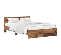vidaXL Estructura de Cama con cabecero Madera Envejecida 120 x 200 cm