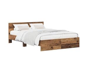 vidaXL Estructura de Cama con cabecero Madera Envejecida 120 x 200 cm
