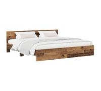 vidaXL Estructura de Cama con cabecero Madera Envejecida 200 x 200 cm