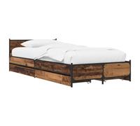 vidaXL Estructura de Cama con cabecero Madera Envejecida 80 x 200 cm,