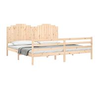 vidaXL Estructura de Cama con cabecero Madera Maciza 200x200 cm, Cama, Cama Doble, Estructura de Cama de Madera, Cama de Matrimonio